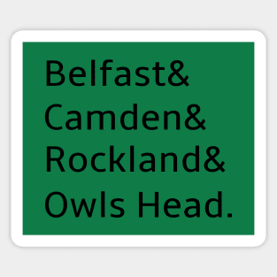 Belfast Camden Rockland Owls Head Maine Sticker